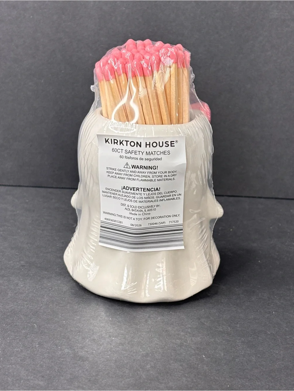 Kirkton House Halloween Matches Holder Ghost Pink Pastel Bow Aldi Exclusive NWT